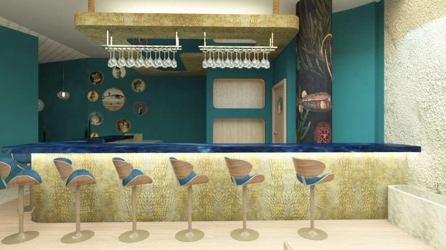 西班牙马德里四季酒店美食广场海鲜餐厅设计-12