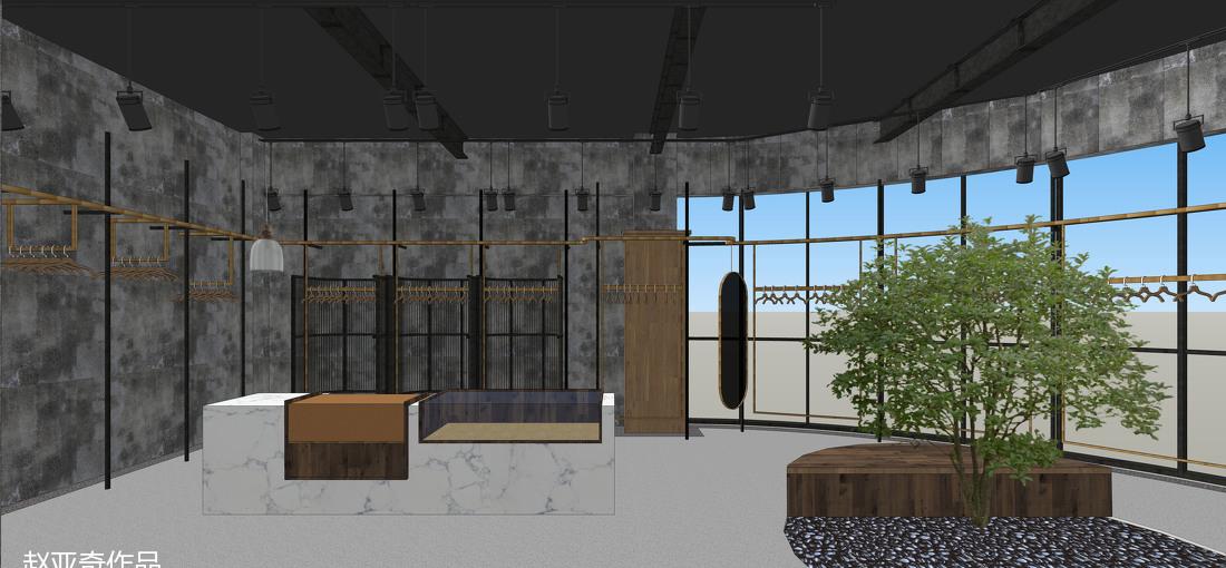 北京某品牌服装展厅 | 复古风水泥木质空间-18