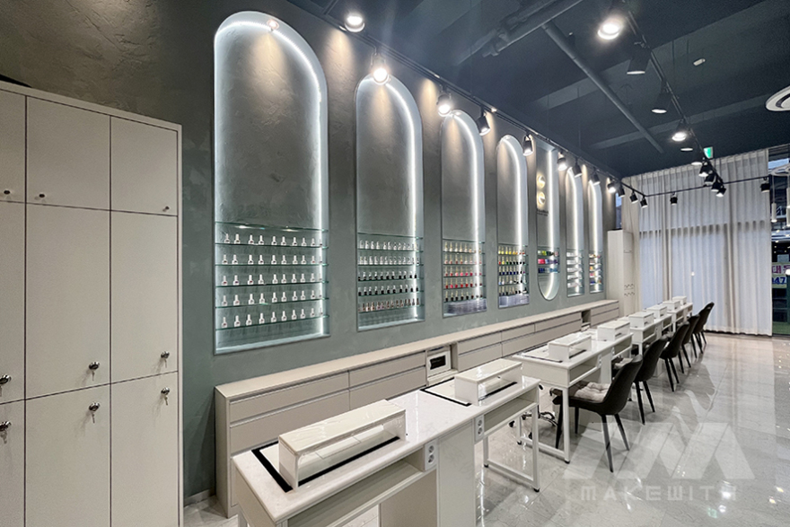 江南美甲店室内设计丨韩国首尔丨MAKEWITH-14