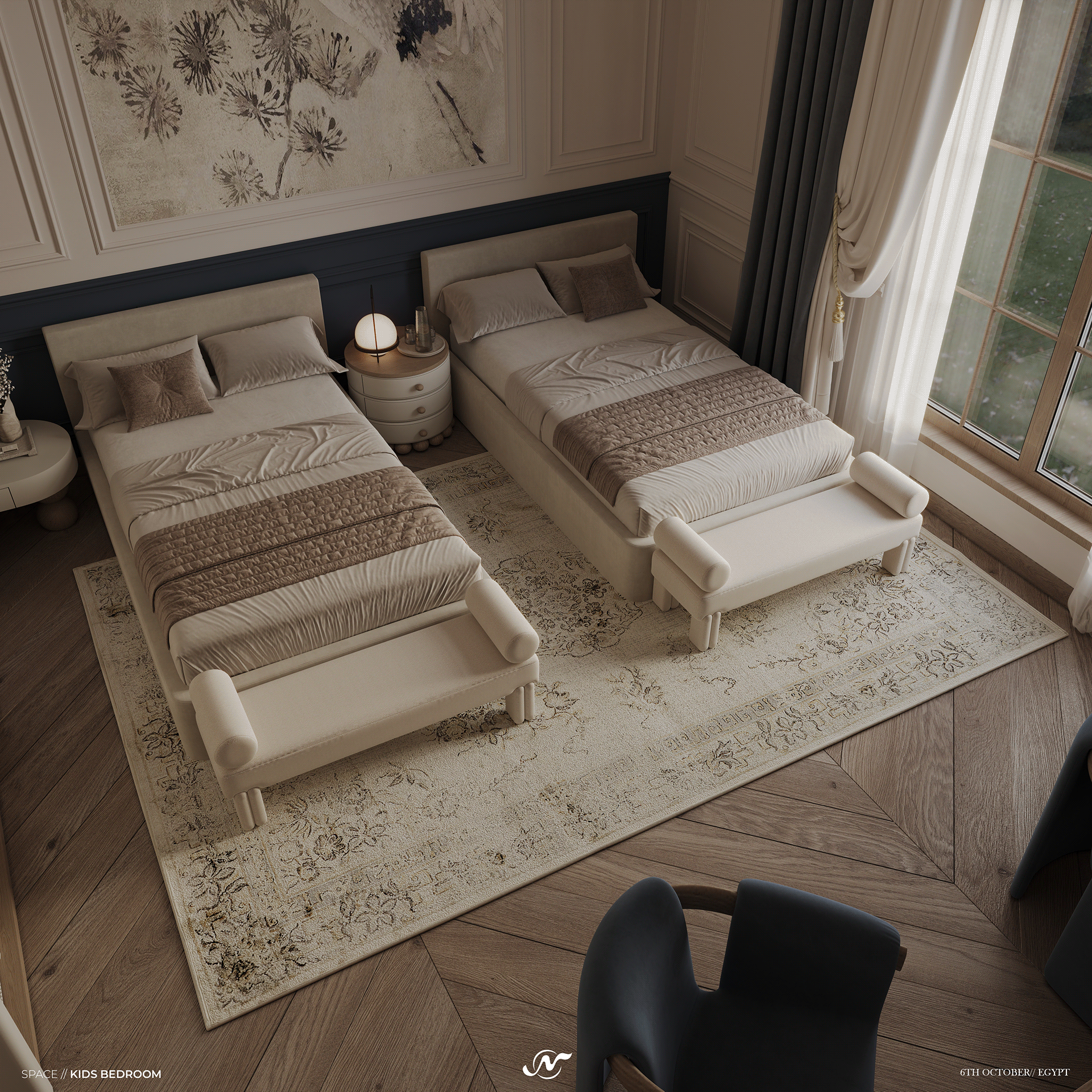 新古典风格儿童卧室丨Yasmine El  Dragieny 与 Noura Faris-16