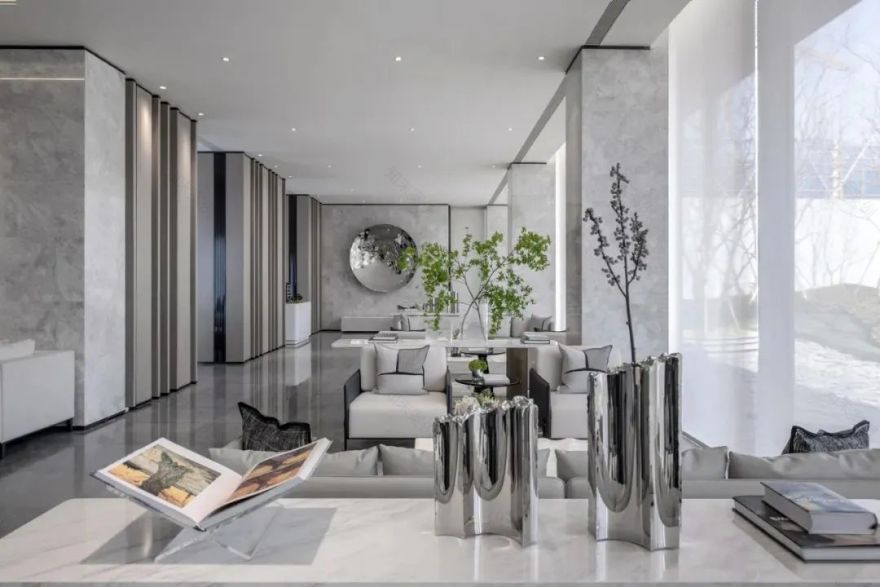 融创南昌·玖玺台销售中心 | 现代简约中的艺术与自然共生-11