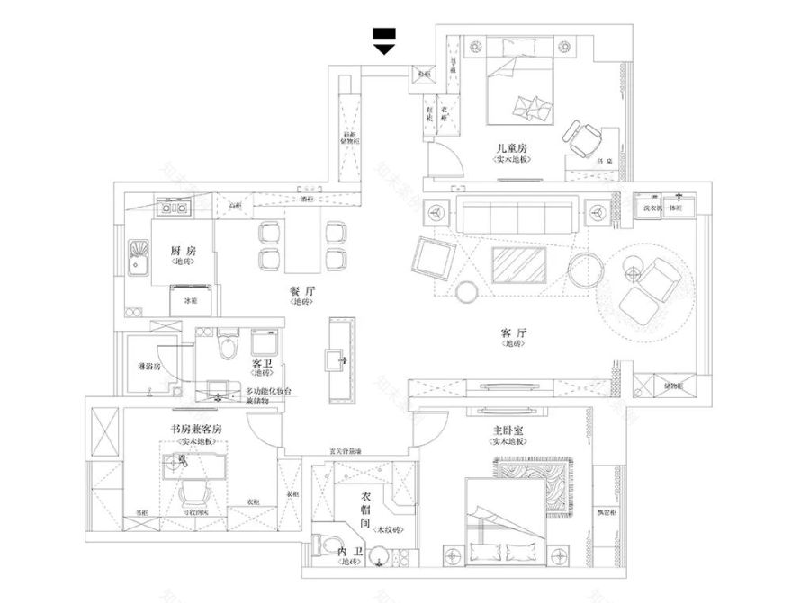 东台 130㎡现代家居,简约优雅的极致呈现-11