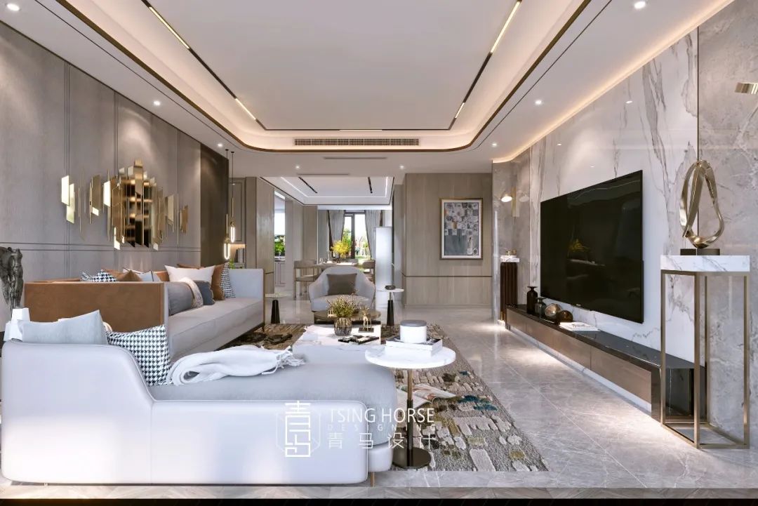 青马设计 | 210㎡轻奢别墅 缔造优雅生活空间-51