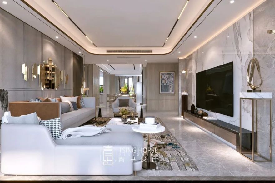 青马设计 | 210㎡轻奢别墅 缔造优雅生活空间-51