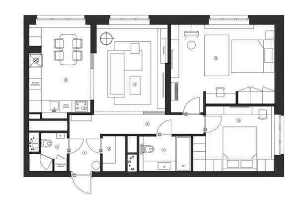 Воздушная квартира 78 м² для мамы и дочки-школьницы от Ксении Коноваловой || 02 - Архитектурный журнал ADCity-10