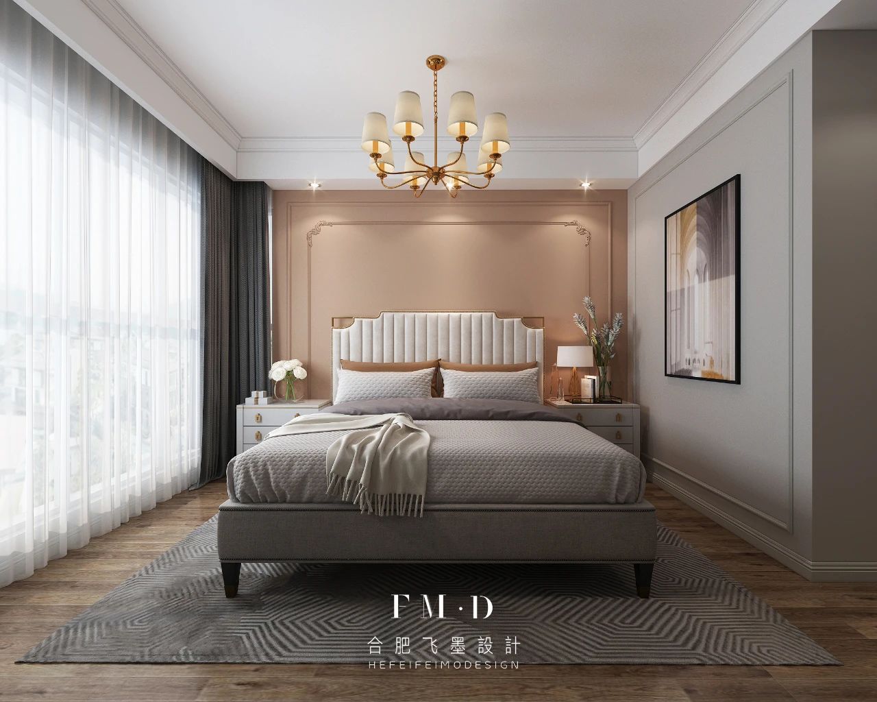 合肥望江台璟宸 100㎡三室轻奢法式设计,单身女青年的理想家居-31