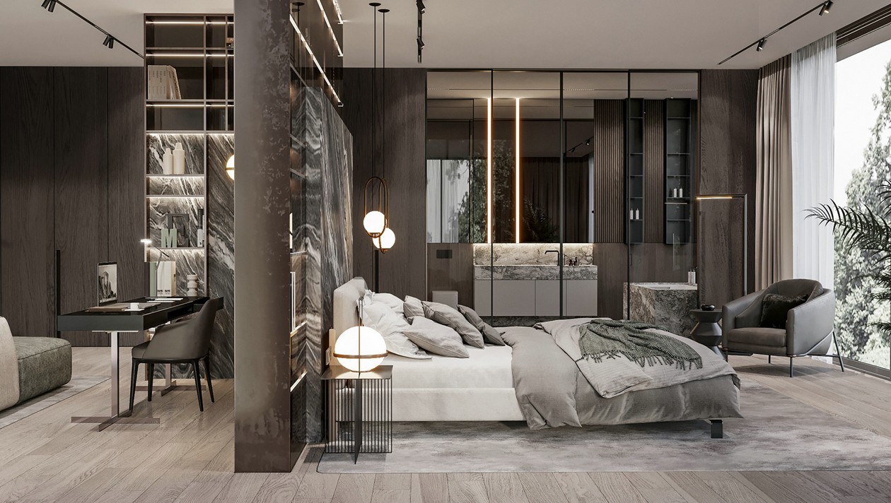 胡桃木与大理石 每一处的设计都是亮点-4