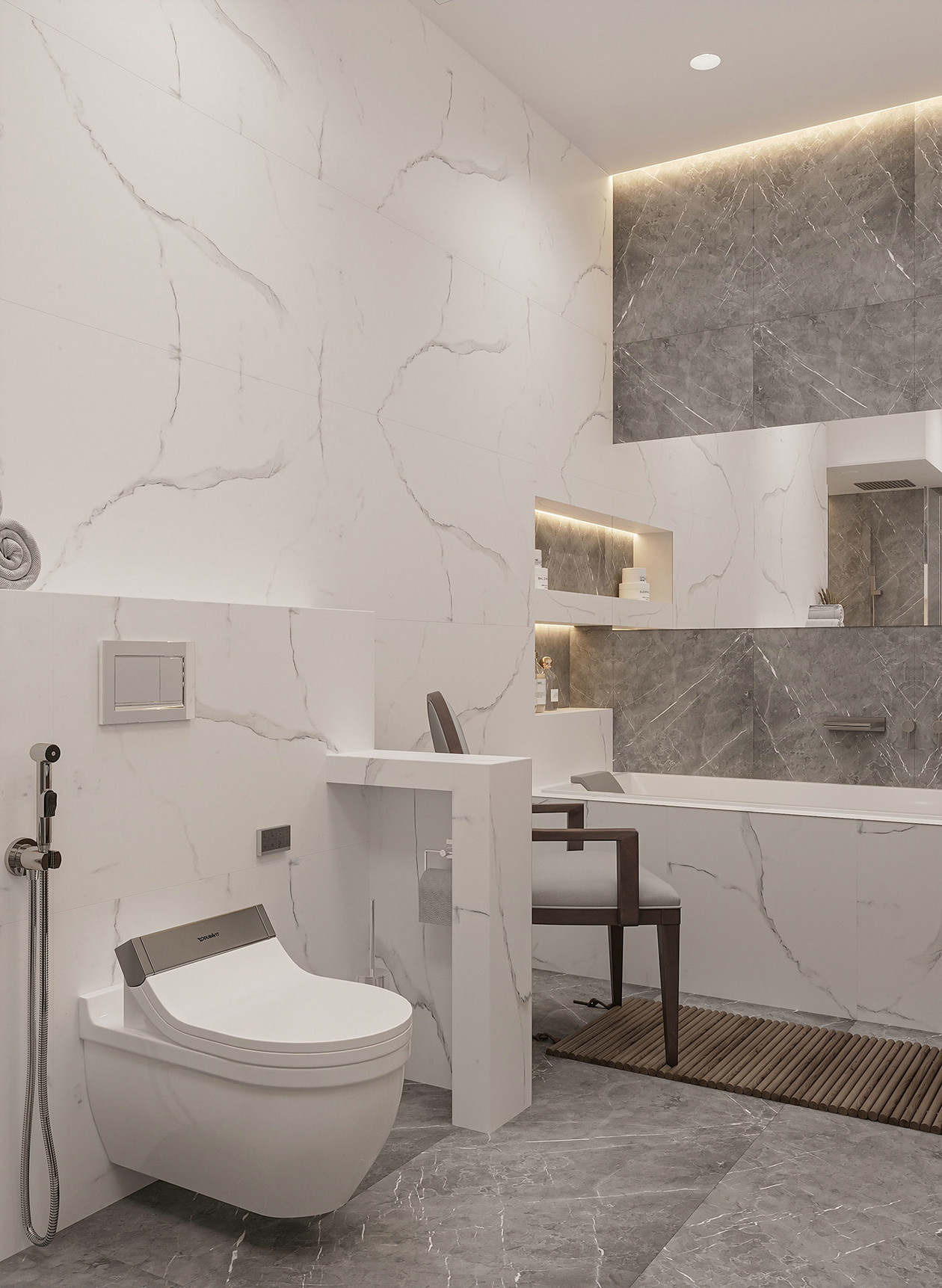 105㎡高级灰色系公寓设计-15