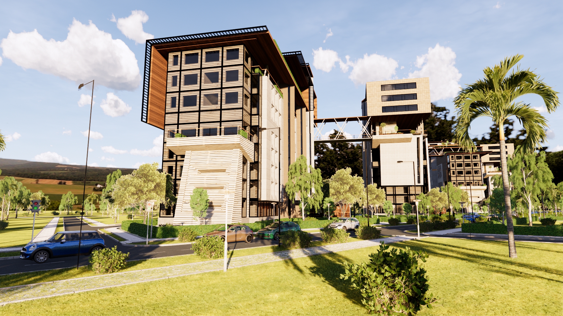 تصميم معماري ل4مباني اداريه وسكنيه في الشيخ زايد بمصر-12