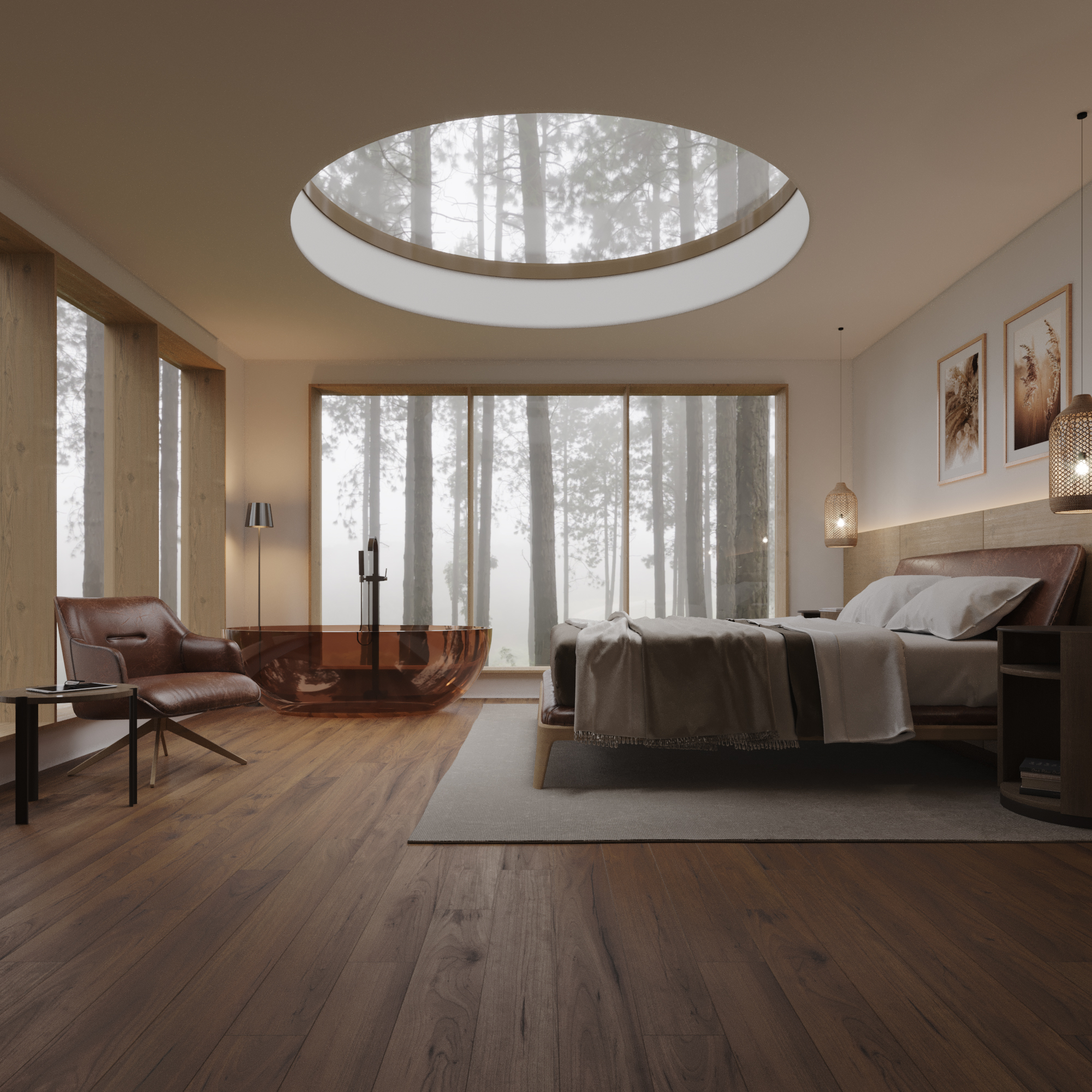 电脑生成图像（CGI）风格的秋季卧室丨Tânia Lopes-5