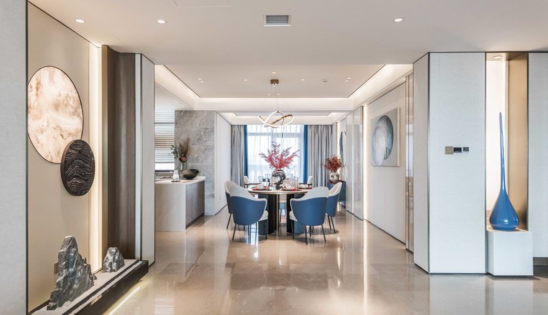 青岛金沙滩高层临海大平层生活示范空间-4