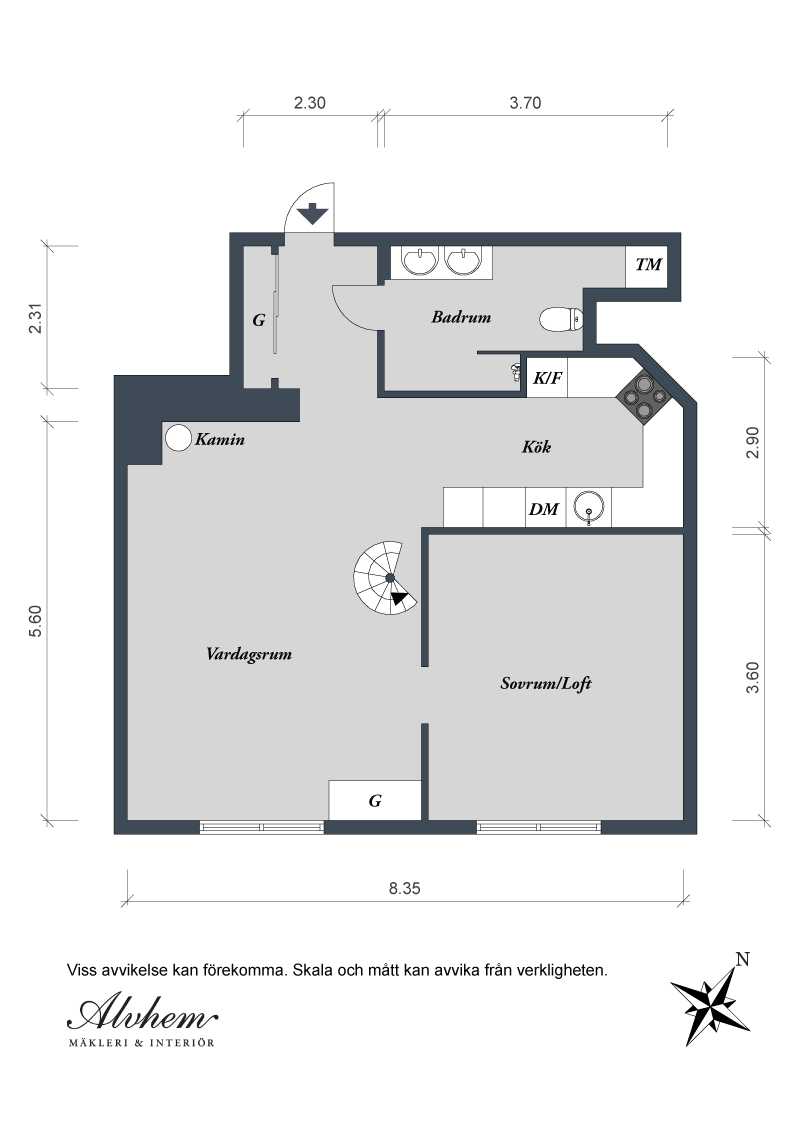 瑞典 59 平米黑白小 loft，巧用白色和自然光扩展空间-5