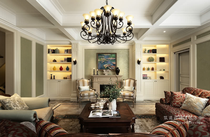 豪气美式全屋丨筑道设计-2