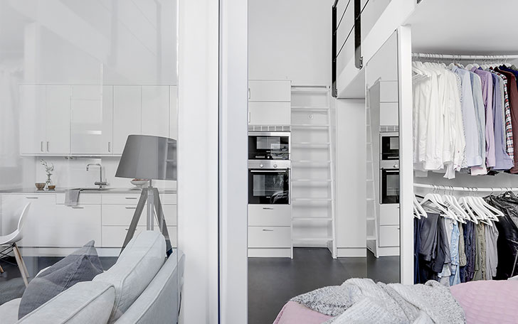 41 平米北欧风公寓，高挑天花与全白设计尽显自然光-12