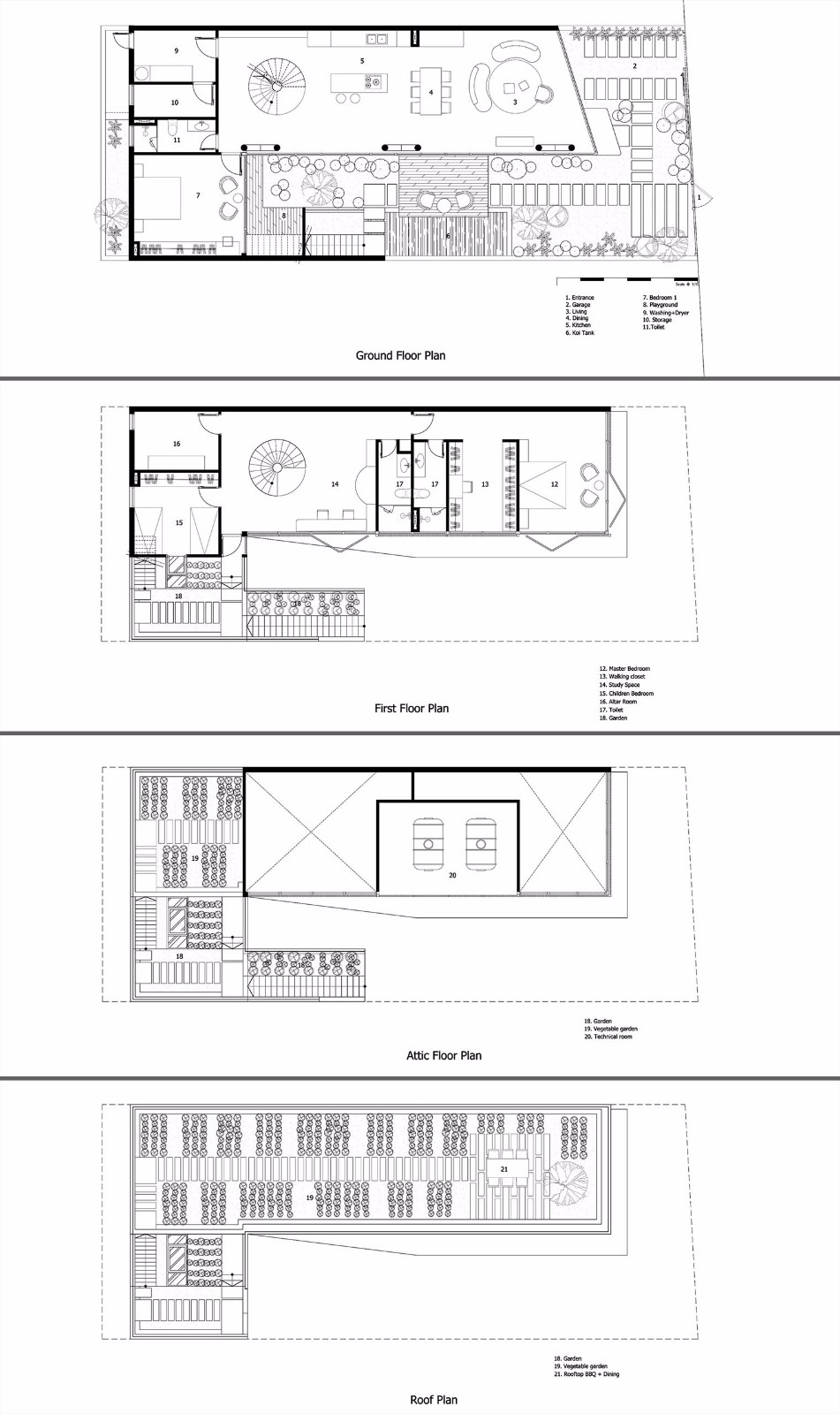 越南岘港生态友好住宅 | 屋顶菜园与螺旋楼梯-37