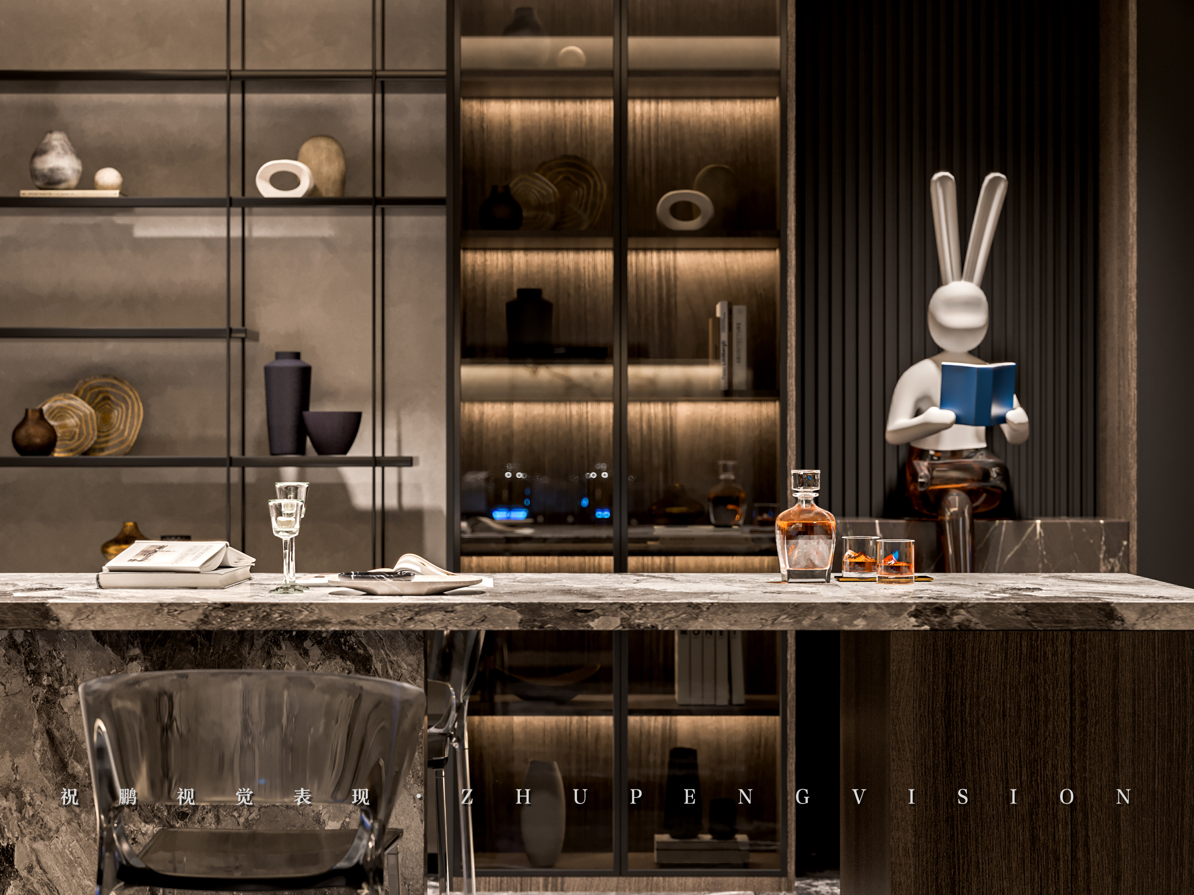 大平层家装效果图丨武汉祝鹏视觉表现-7