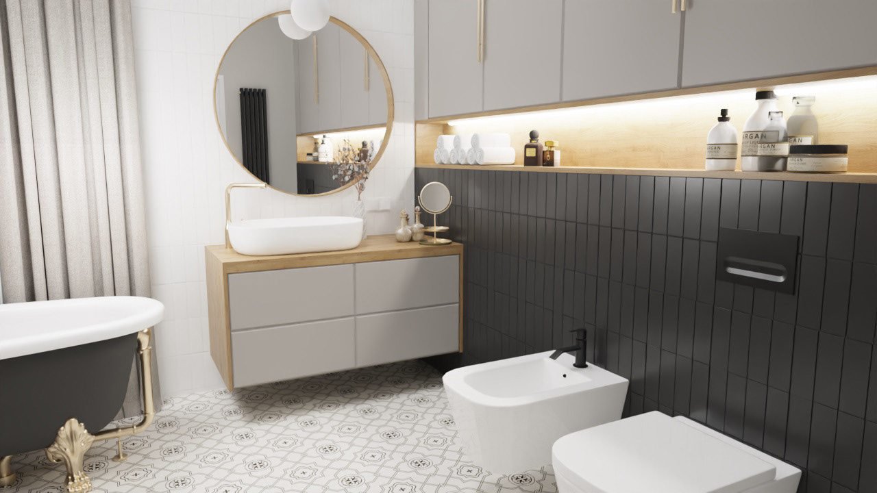 WOMEN'S BATHROOM with peony flowers-1