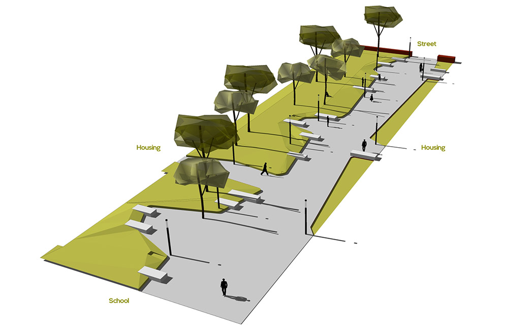 法国巴黎 Allée de Berlin Spandau 人行通道景观设计-23