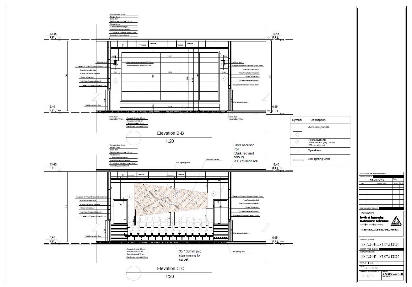 Cinema interior design and working drawings-6