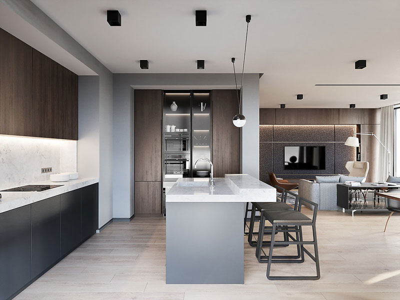 “隐形门”在雅致室内的设计项目丨FonBureau工作室-5