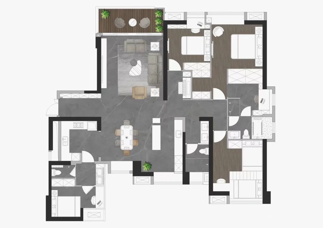 东湖畔的温馨之家 · 多场景设计的亲密空间丨七间设计(IDEAL DESIGN)-4