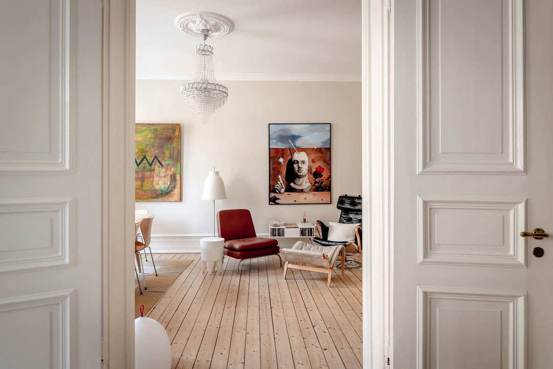 色彩斑斓的瑞典公寓 | 现代艺术装点生活空间-5