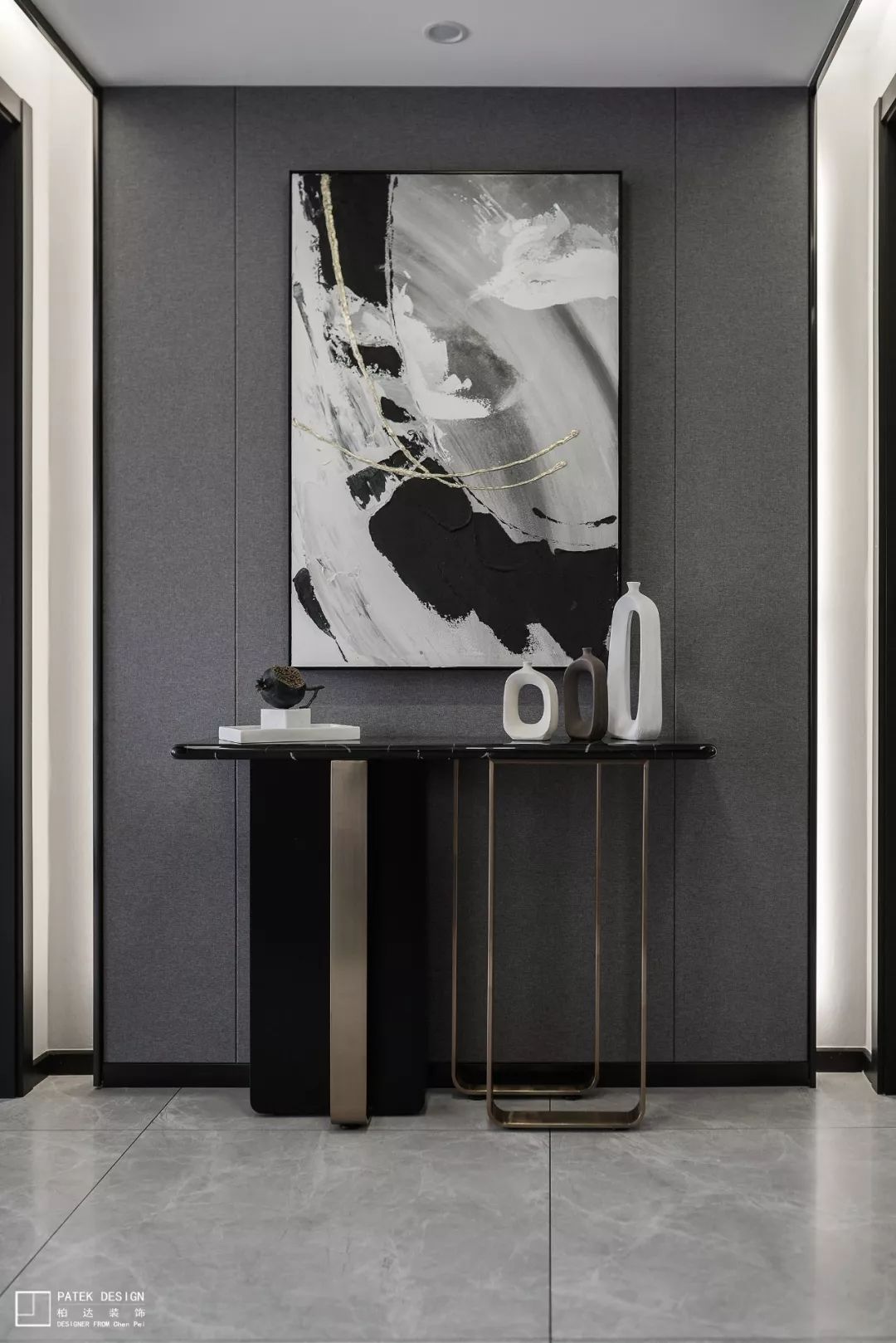 中央湖公馆 140㎡极简黑金家居,低调华丽尽收眼底-22