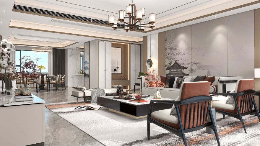 西楼别序新中式风格丨90 空间设计-11