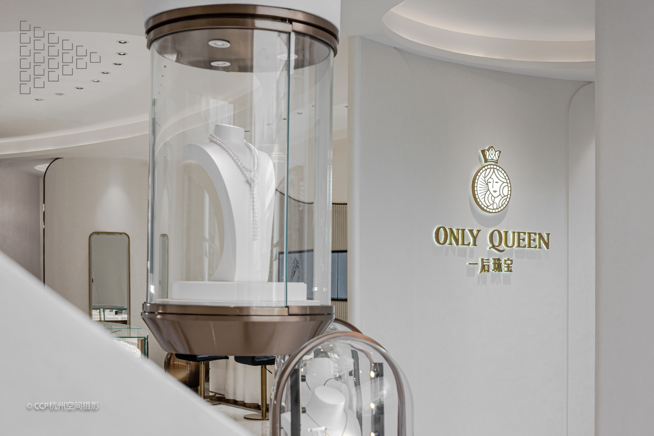 弧线美学｜工装空间珠宝店实景拍摄案例丨中国郑州丨双邑-5