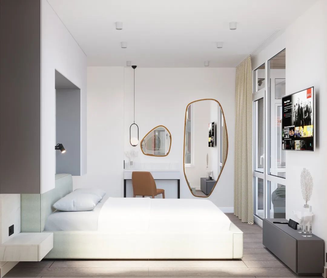 现代优雅的 68㎡一居室-24