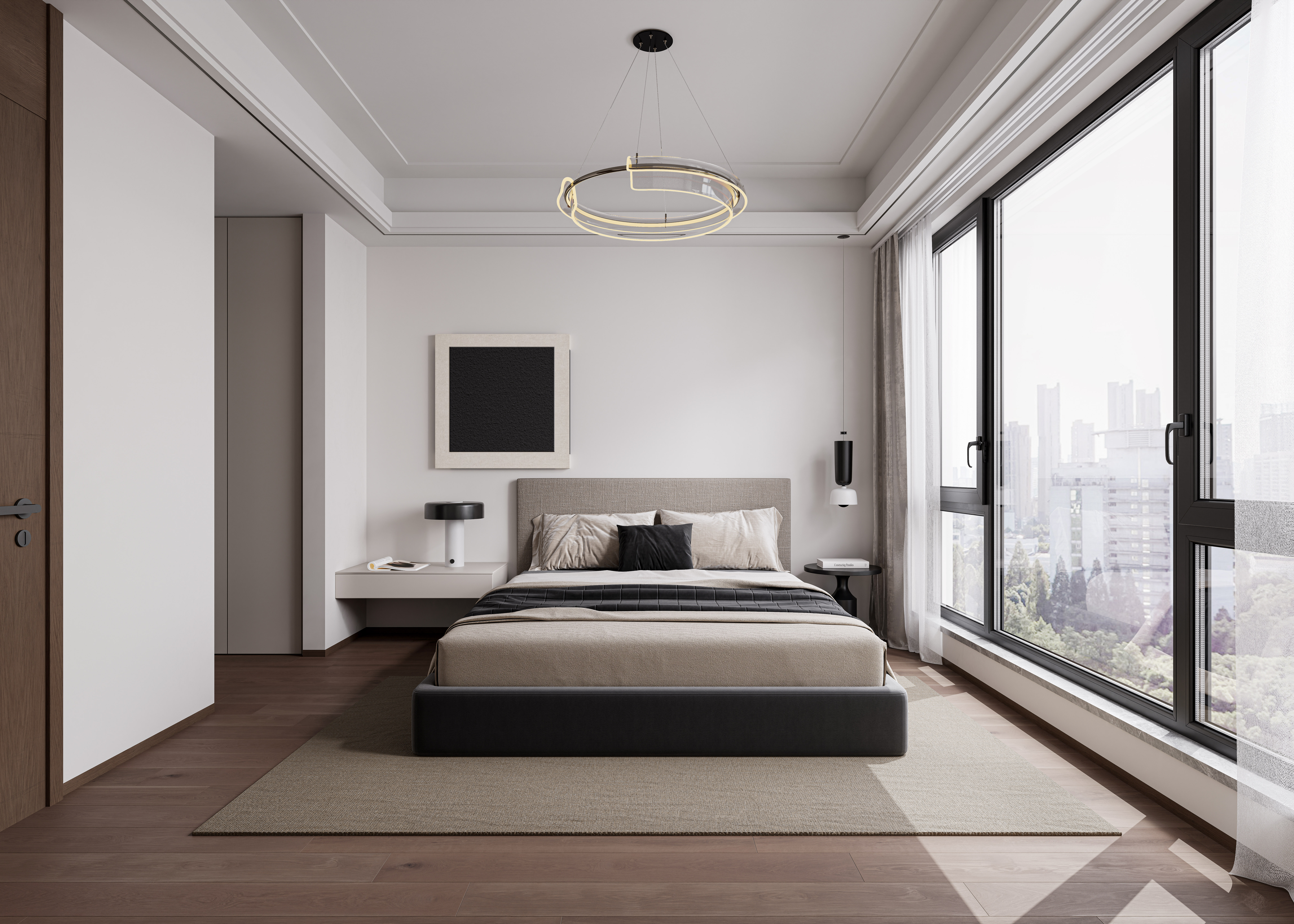 现代极简客厅卧室设计-10