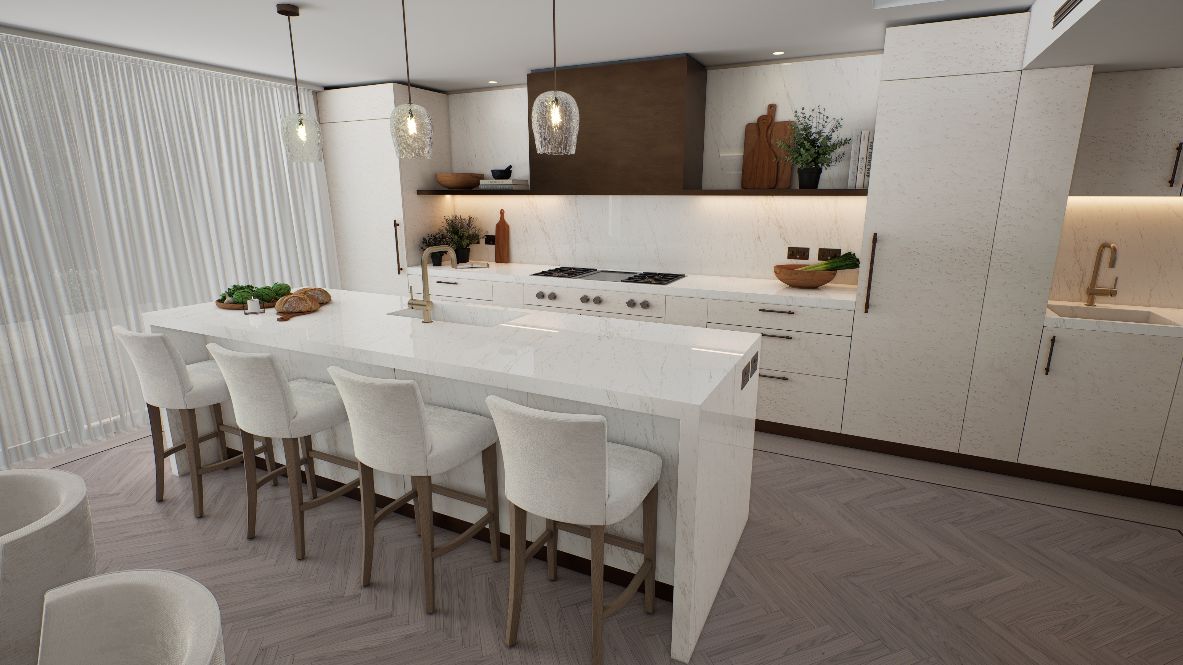 Kitchen & Living Area Visualization — Richmond, UK-19