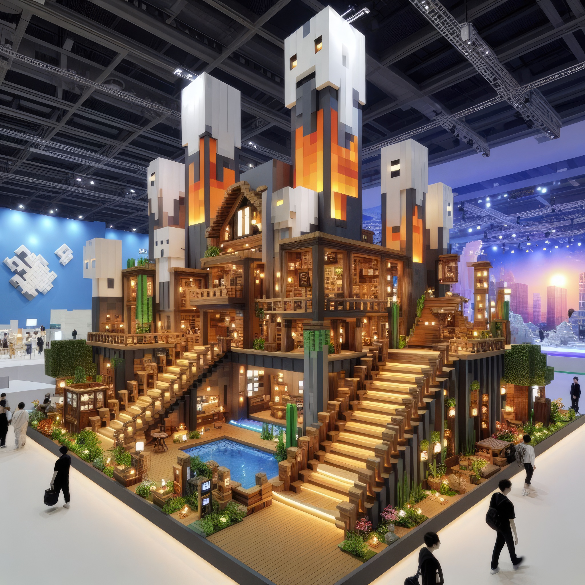 Minecraft exhibition booth/store design ai generated-8