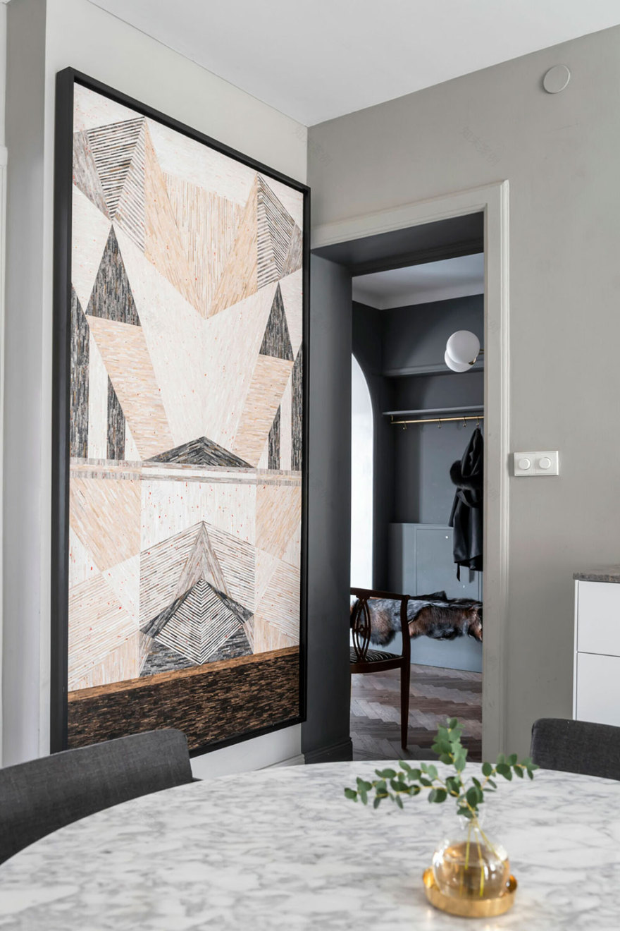 瑞典斯德哥尔摩优雅艺术公寓设计-12