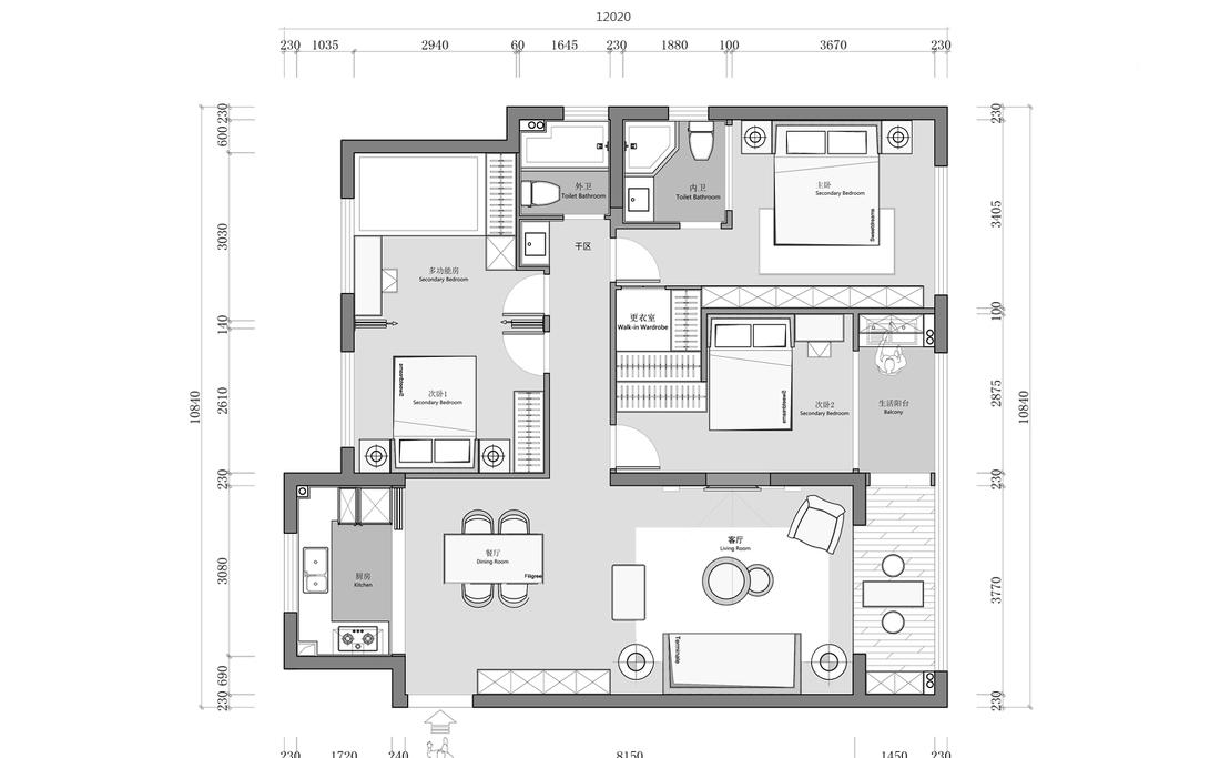 《梦·涟》·美式轻奢,打造 119㎡四口之家的理想生活丨施敏敏-48