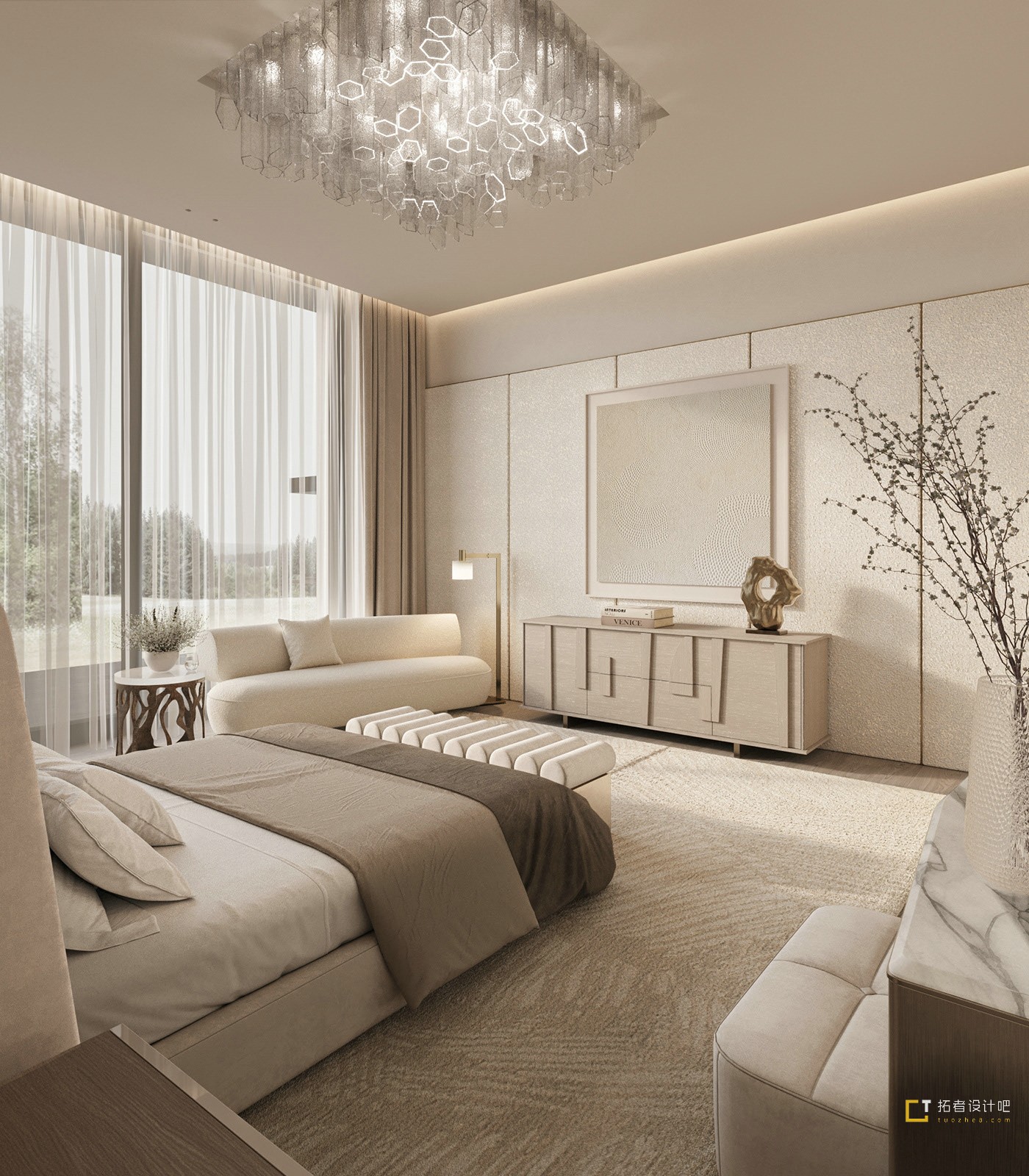 1000平 现代挑空别墅设计！-15