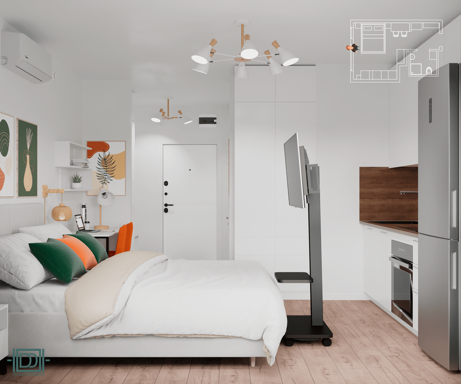 Студия во Внуково公寓短租装修项目-17