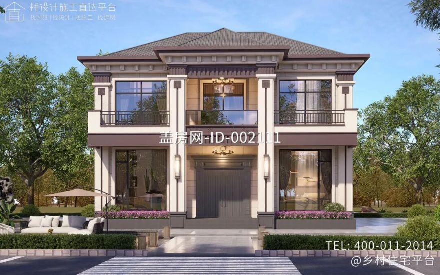 【设计师案例】土建参考造价30万,面宽12m×进深9m云南昆明二层新中式别墅-30