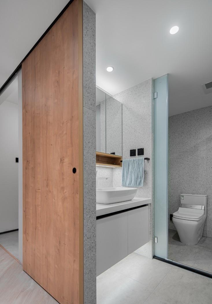 简约黑白灰,138㎡单身男士的现代家居设计-25