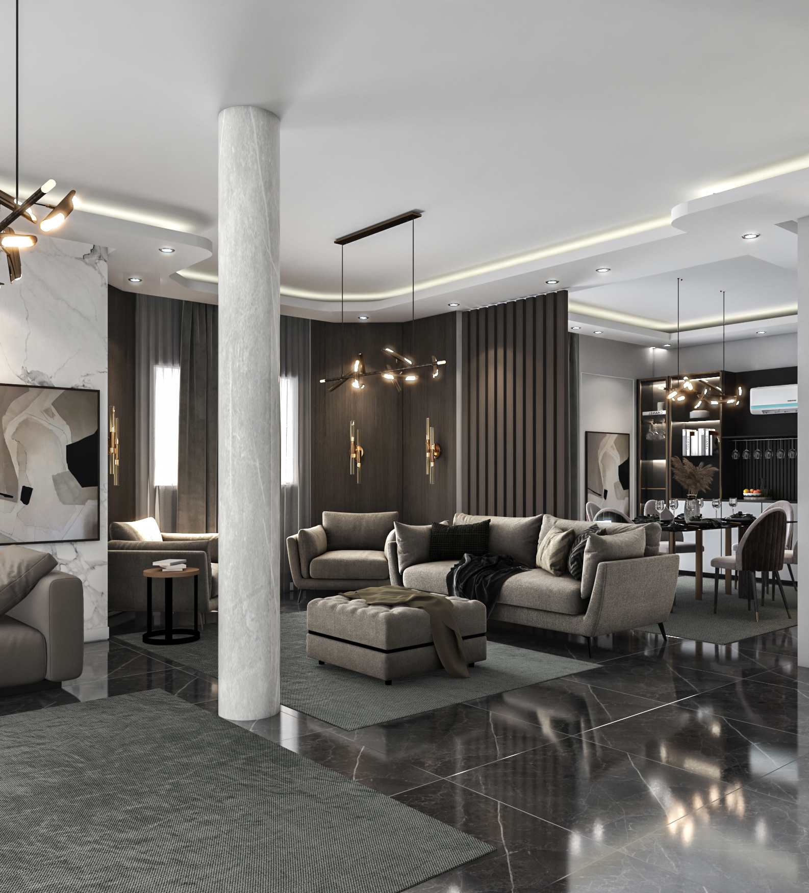 现代接待和用餐空间设计丨AHMED SEDIK-6