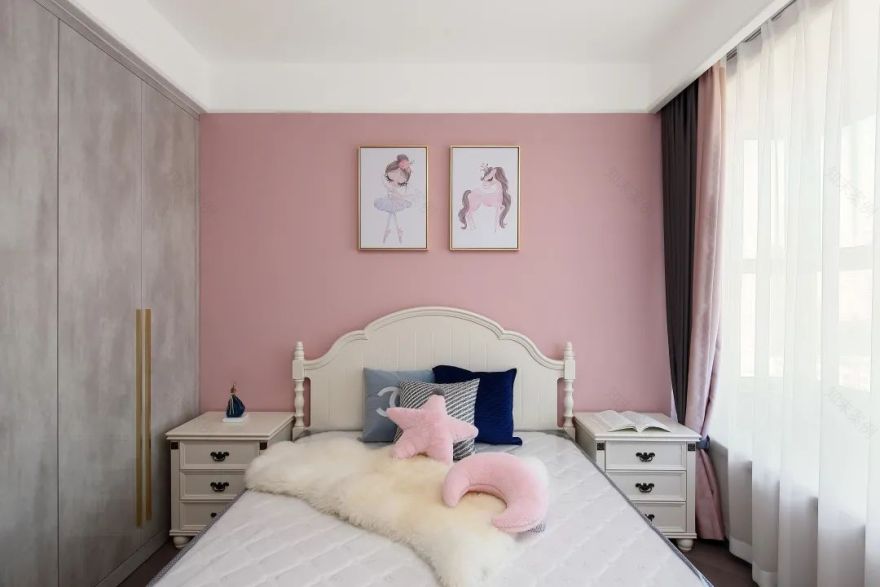 美式轻奢三室两厅丨锦华装饰-22