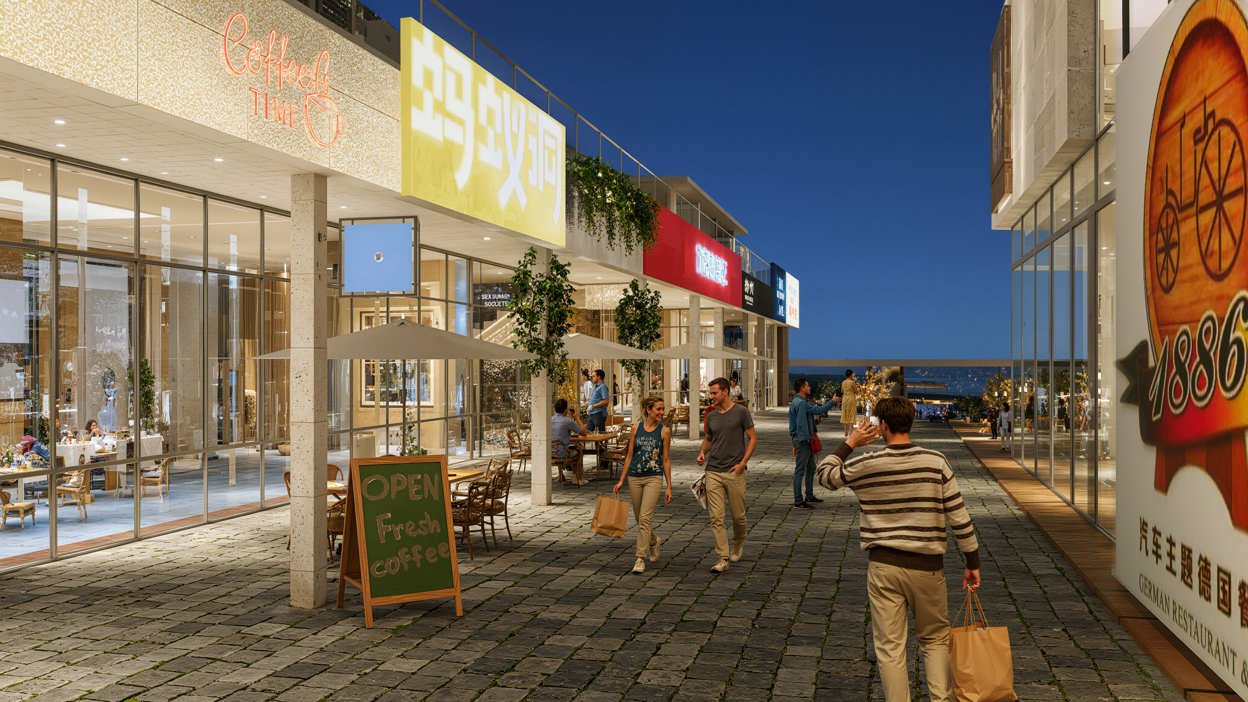 商业街建模渲染效果表现-6