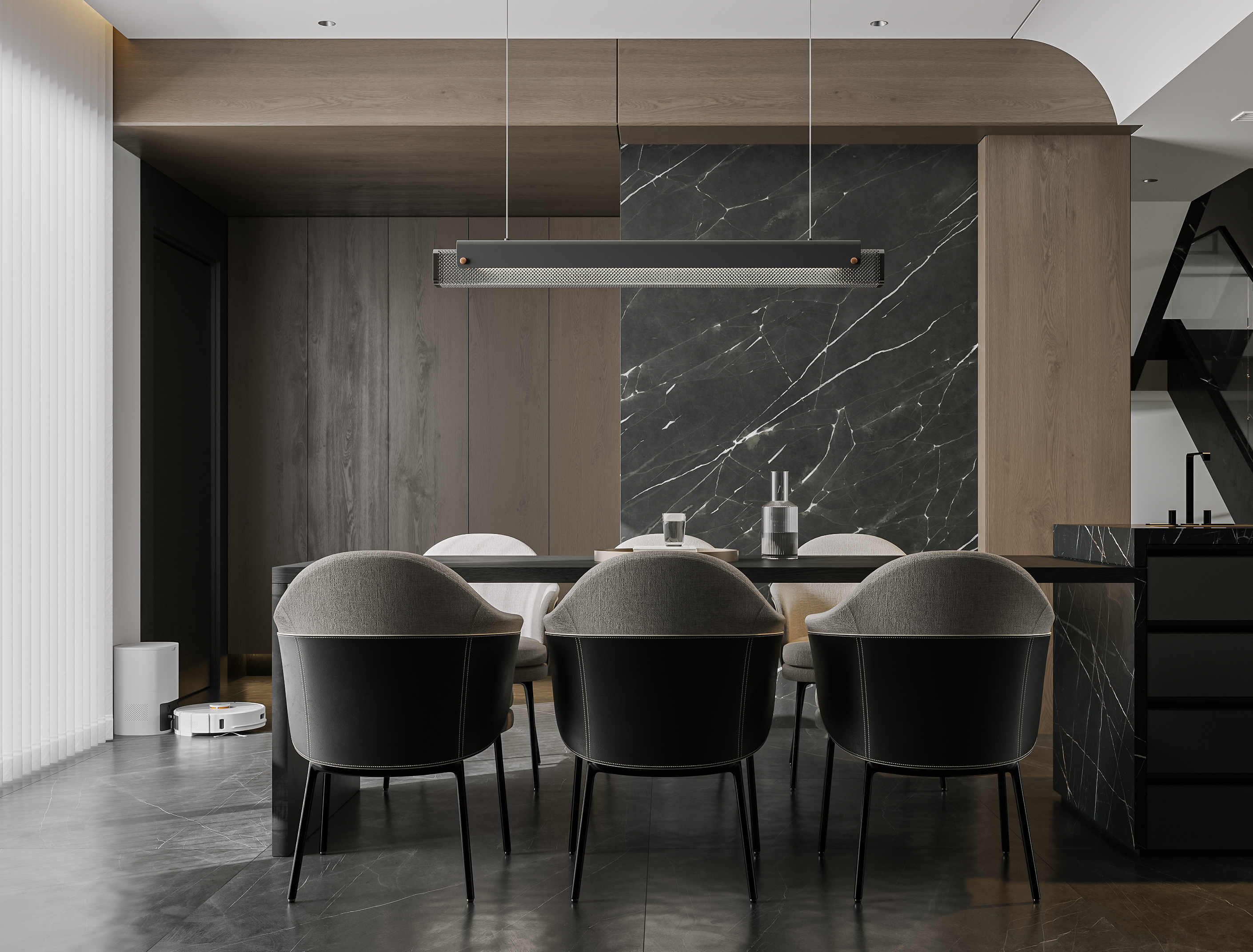 深色调客餐厅渲染-12