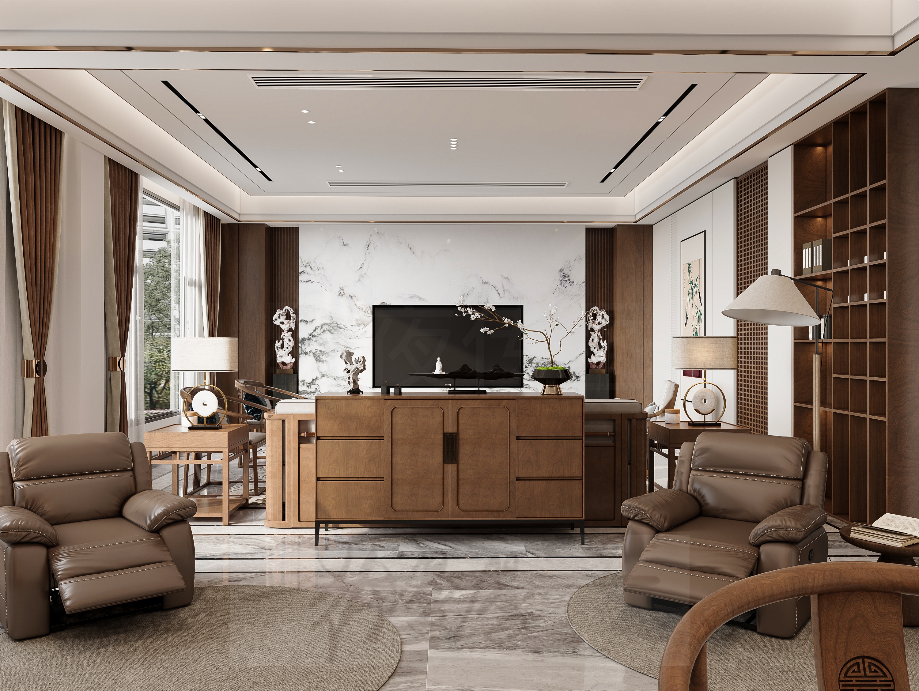 新中式别墅以现代手法演绎传统意境-3