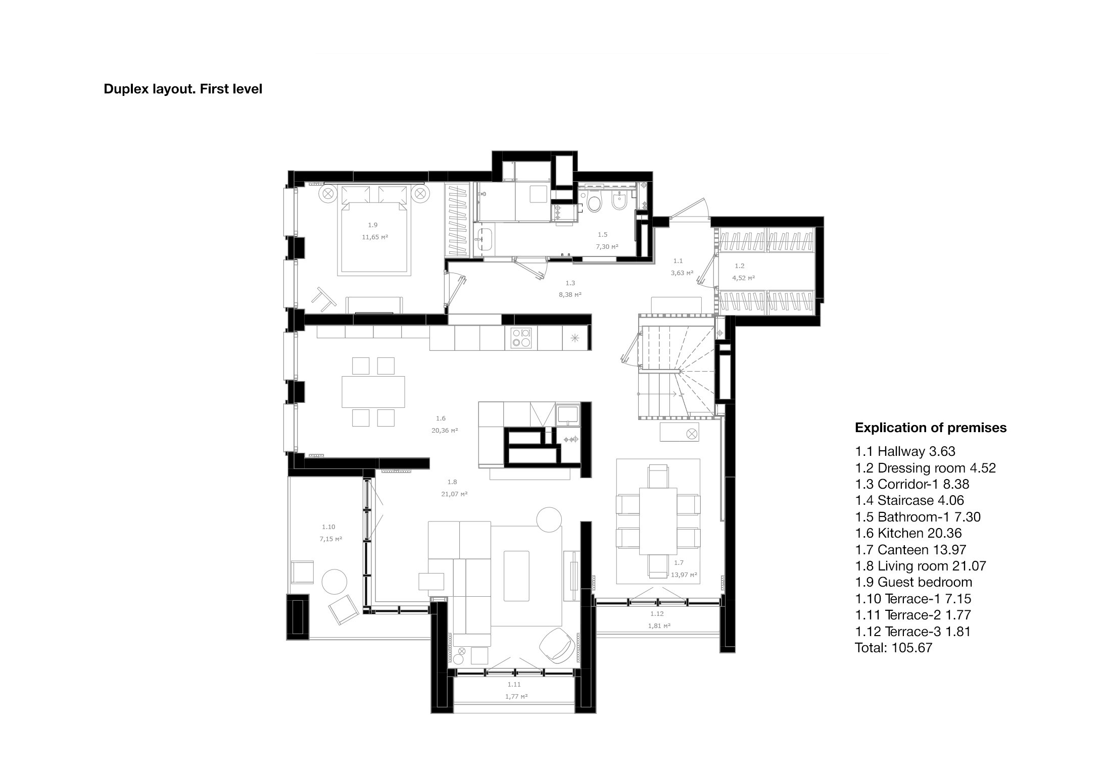 带露台的河景复式公寓丨俄罗斯新西伯利亚丨Brusnika Design-20