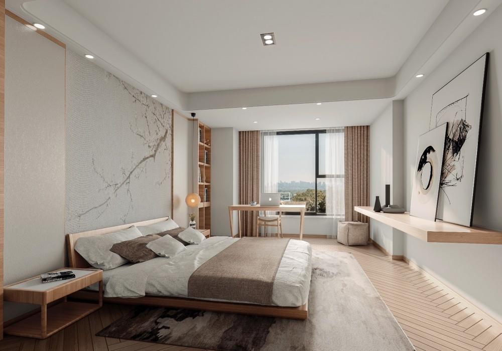 新中式家居设计 | 双 L 造型电视背景、无主灯设计-16