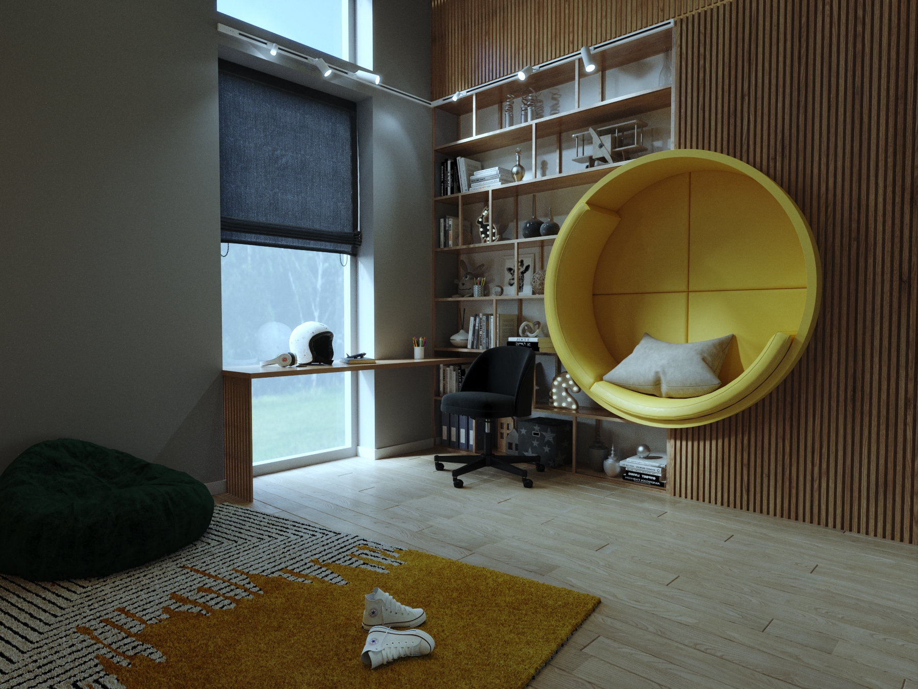 Sketchy rendering of interiors-11