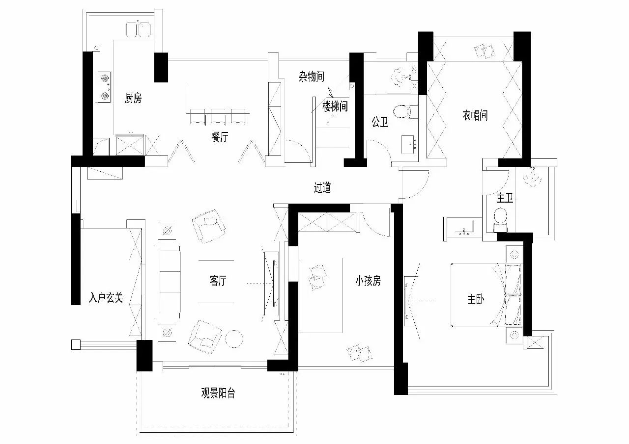 240 平现代美式轻奢复式，深圳中信领航城《轻奢曼影》-94