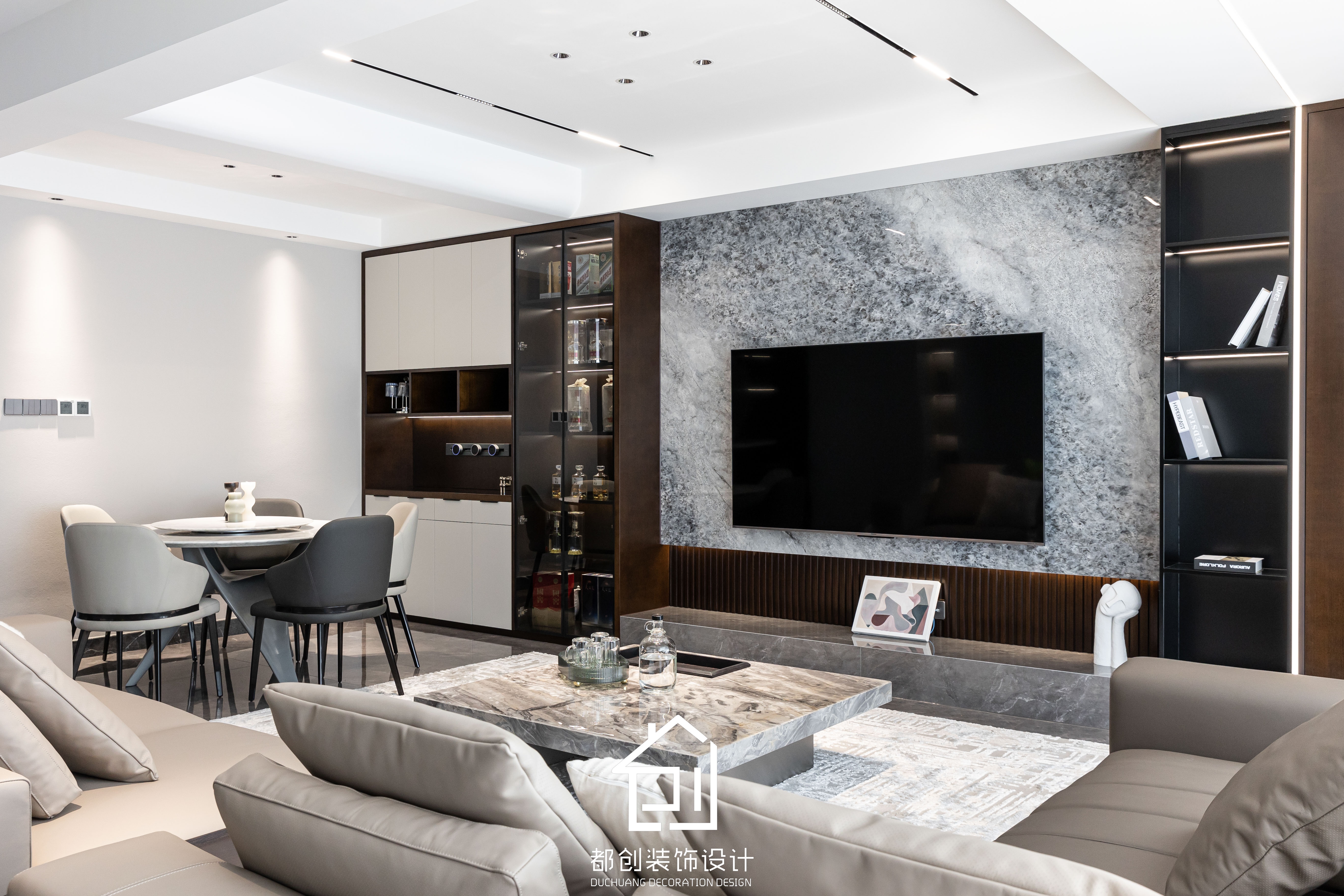 165方复式现代风| 都创装饰设计-5