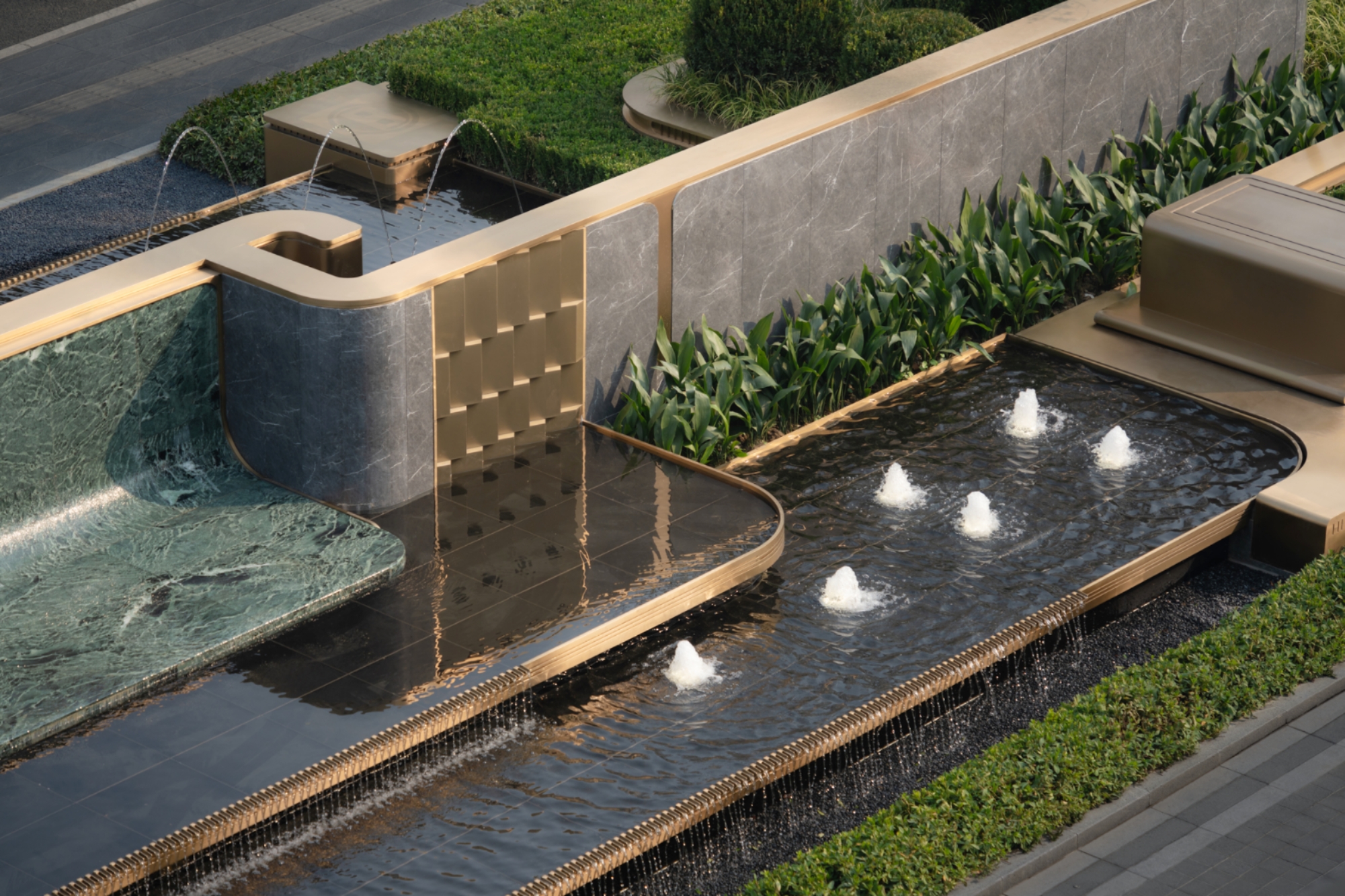 小区园林景观水景及酒店入口不锈钢景墙-11